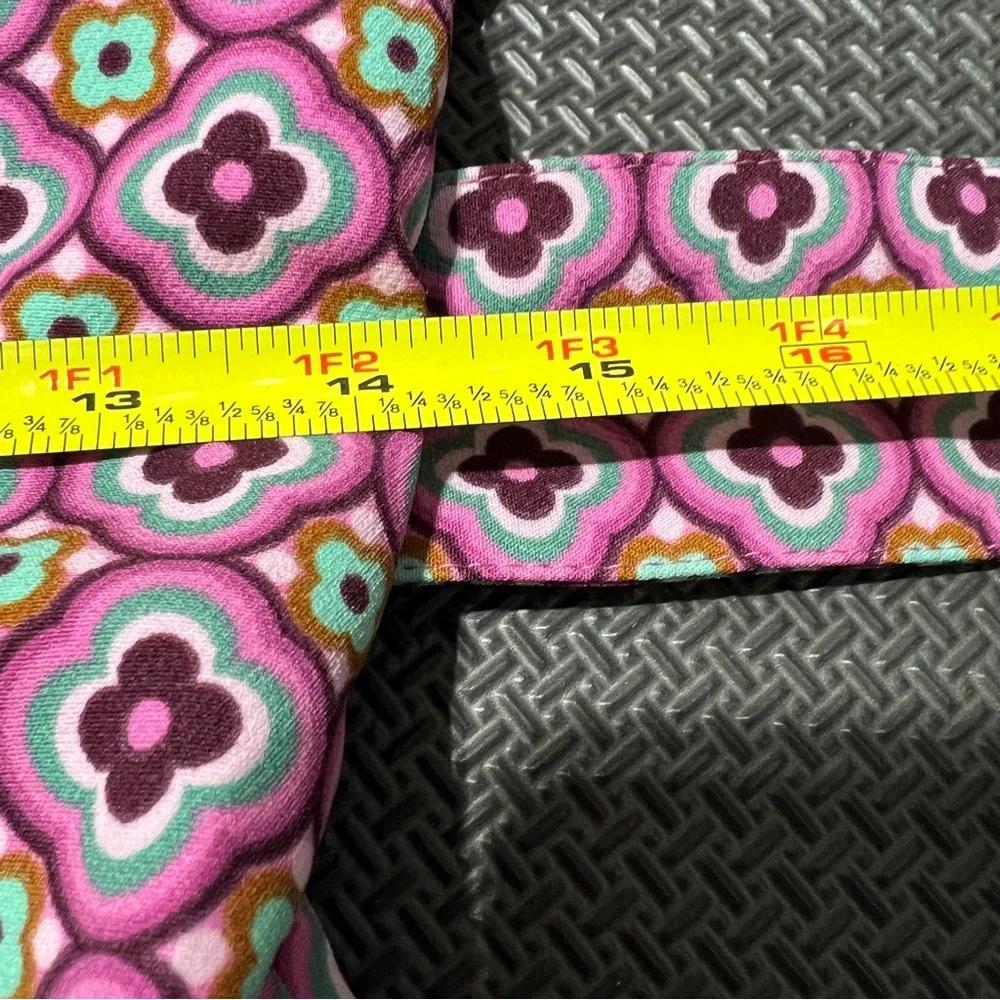 Zara Retro Print Open Back Mini Dress Pink Size Med preppy 70s mod belted barbie - Picture 16 of 16